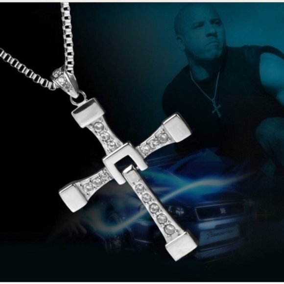 Men's Cross pendant necklace with Swarovski - Picture 5 of 9